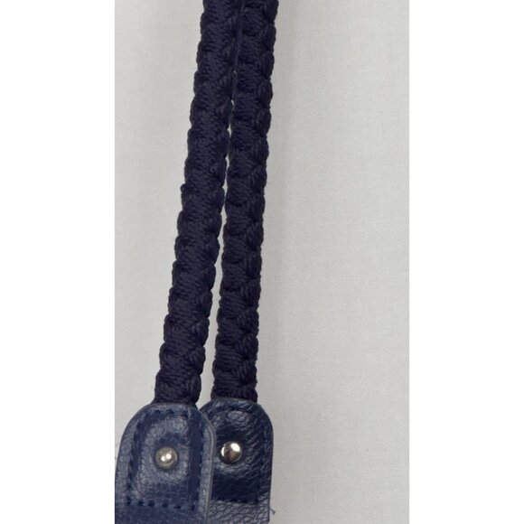 The Sak Navy Crochet Tote Bag With Zipper Pocket & Shoulder Straps - Picture 9 of 16